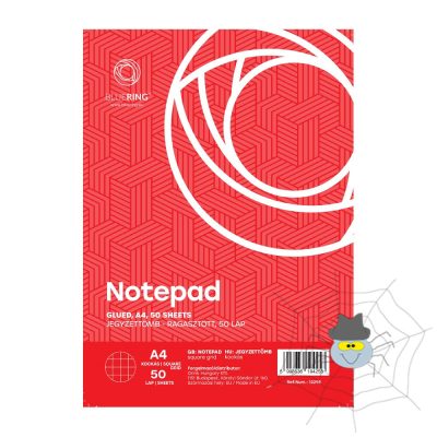 Jegyzettömb ragasztott, A4, 50lap, Bluering® kockás