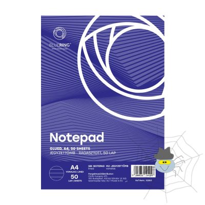 Jegyzettömb ragasztott, A4, 50lap, Bluering® vonalas