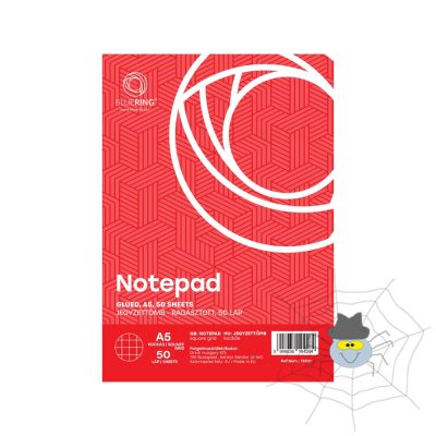 Jegyzettömb ragasztott, A5, 50lap, Bluering® kockás