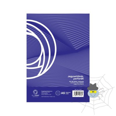 Jegyzettömb perforált, A5, 50lap, vonalas