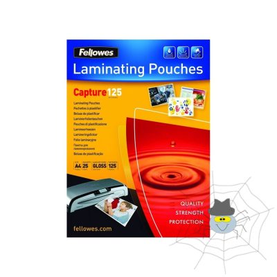 Lamináló fólia, A4, 125 mikron, fényes, 25 db/doboz, Fellowes®