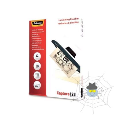 Lamináló fólia, A4, 125 mikron, matt, 100 db/doboz, Fellowes®