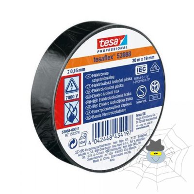 Szigetelőszalag 19mmX20m Tesa fekete