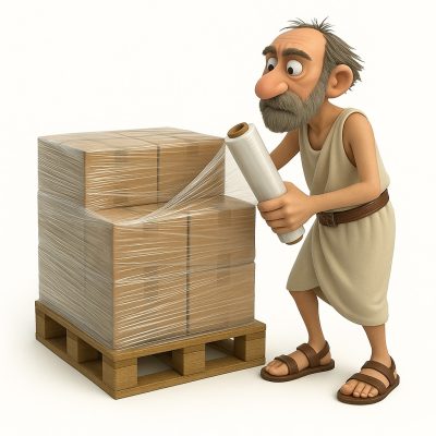 Csomagoló sztreccs fólia 500mm széles, 1kg-os, 23my, fekete,75 mtr