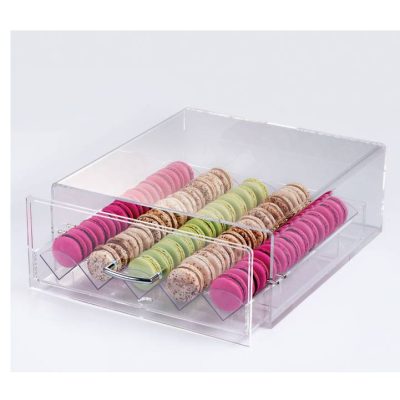 Macaronos ékszerdoboz - 32,5x35x13cm - átlátszó polikarbonát