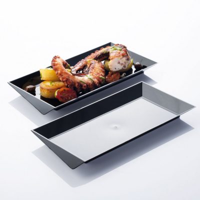 ZEN fekete fingerfood kínálótálca 110X245 mm, polikarbonát-50 db-os csomag