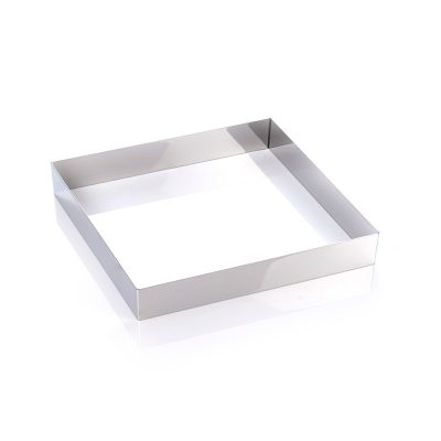 Sütőkeret, négyzetes tortakeret, 242x242x40 mm, rozsdamentes