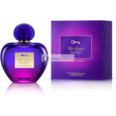 Banderas Parfümök Her Secret Desire Eau de Toilette Nőknek, Virágos Gyümölcsös Édes Illat, 80ml