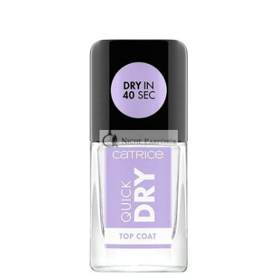 Catrice Gyorsan Száradó Top Coat Átlátszó Hosszan Tartó Fényes Vegán Körömlakk, 10.5ml