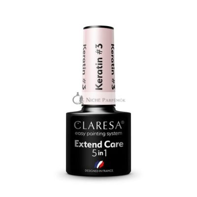 Claresa Extend UV Körömlakk Alap 5in1 Keratin Manikűr Pedikűr Hibrid Lakk Természetes Hatású Rózsaszín Szín No. 03 5ml