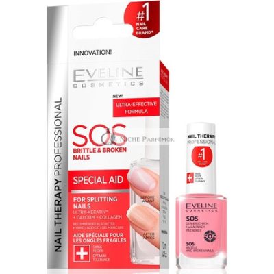 Eveline Cosmetics SOS Törött és Törékeny Körökre Terápiás Professzionális 12ml Erősítő Keményítő Kondicionáló Kálciummal és Kollagénnel
