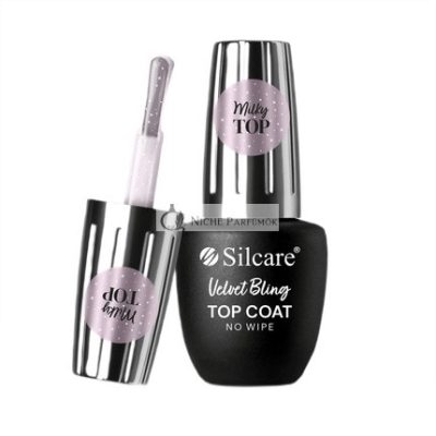 Silcare Top Coat Velvet Bling No Wipe Hybrid Körömlakk Fedőlakk, 9ml