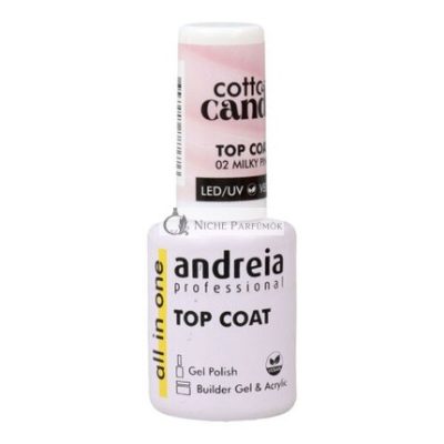 Andreia Vattacukor Top Coat Körömlakk Fixáló Nº 02 Tejrózsaszín, 10.5ml