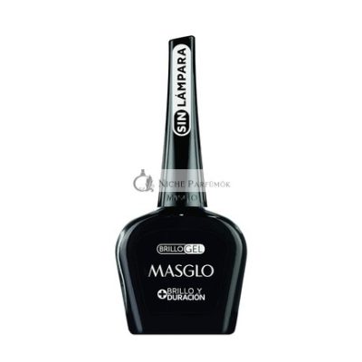 MASGLO Körömlakk Átlátszó Gél Fedőlakk, 15 ml