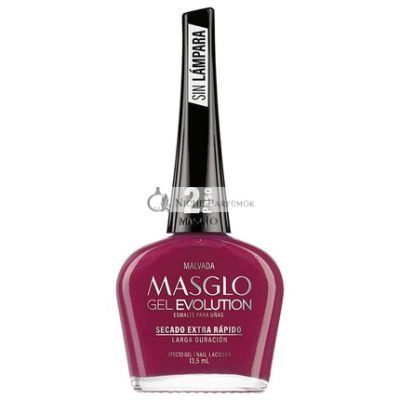 MASGLO GEL EVOLUTION Körömlakk Gél Hatás UV/Led Lámpa Nélkül, 12 napig tartó, Malvada