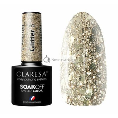 Claresa Csillámporos Soak Off Hibrid Körömlakk, 3.5ml