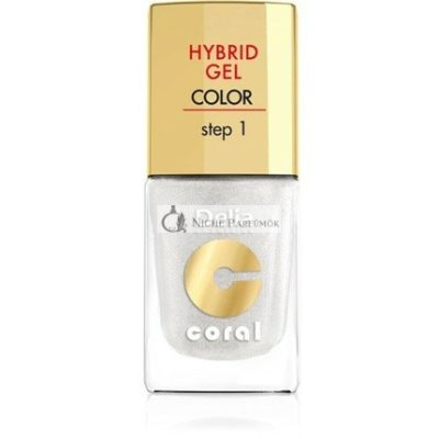 Delia Cosmetics Coral Hybrid Gel Körömlakk No. 32 Fehér Gyöngy, 11ml