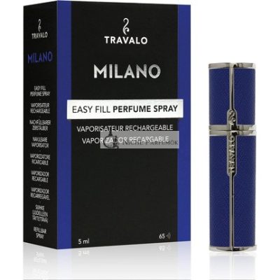 Travalo Milano Parfüm Atomizer Utazási Utántöltő U-Change Rendszer, Kék, 5ml