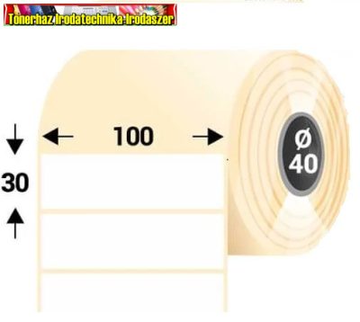 Tekercses papír etikett címke 100mmx30mm (100x30)