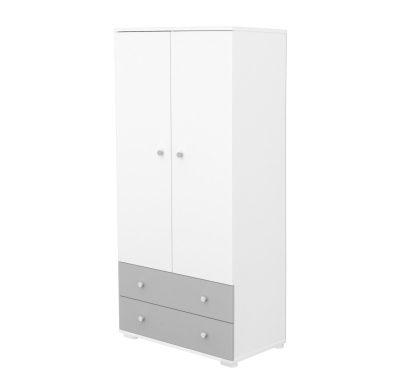 Timba Erik ezüst-fehér két ajtós szekrény – Tágas, átalakítható tárolási megoldás babaszobába