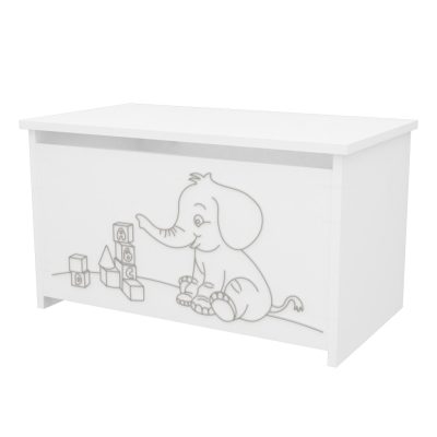 Timba fehér játéktároló ládika – Praktikus tárolás és kényelmes ülőhely a babaszobába