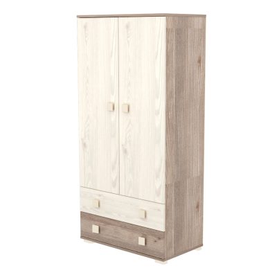 Timba Viki 2 ajtós 2 fiókos szekrény – Tágas és sokoldalú tárolás krém-fűz színben