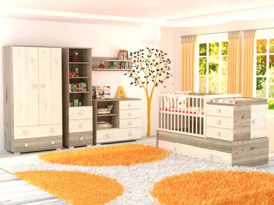 Timba Viki bababútorszett krém-fűz színben – multikombi kisággyal és ajándék matraccal