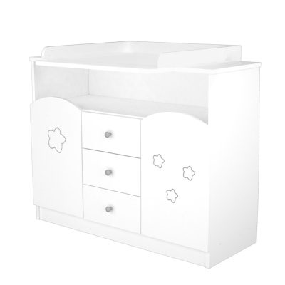 Timba 106 pelenkázószekrény eltolható feltéttel fehér – Praktikus és kedves megoldás babaszobába