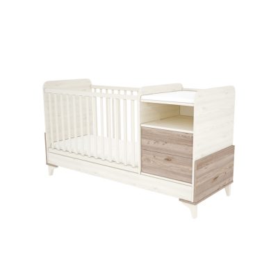 Timba 60x120 2 fiókos kombinált kiságy krém-fűz