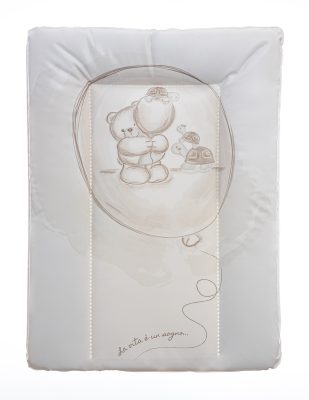 Pelenkázólap puha Softy – Lufis Maci 70x50 cm | Wellsoft puhaságú, vízhatlan, macis pelenkázó alátét lufikkal