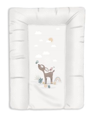 Pelenkázólap puha Softy – Őzike 70x50 cm | Wellsoft puhaságú, vízhatlan, pasztell állatmintás pelenkázó alátét