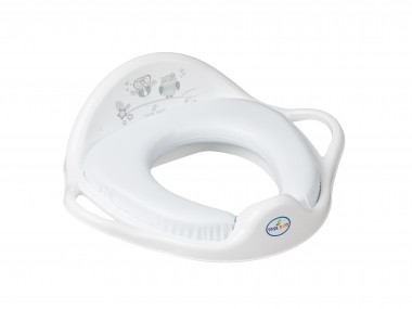 Tega Baby FehérBagoly puha WC szűkítő – fehér, bagoly mintás, párnázott peremmel