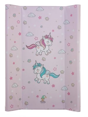 Unikornis – Pelenkázólap puha peremes 70×50 cm | Rózsaszín, unikornisos minta, vízlepergető, bababarát