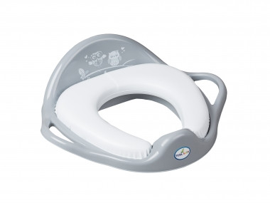 Tega Baby SzürkeBagoly puha WC szűkítő – szürke, bagoly mintás, párnázott peremmel