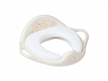 Tega Baby BézsMaci puha WC szűkítő – bézs, maci mintás, párnázott peremmel