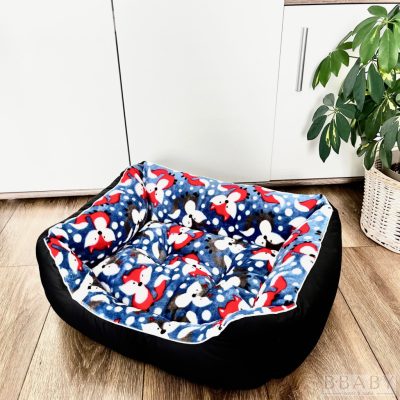 Ravaszdi S kutyafekhely – Kicsi kuckó 2–5 kg-ig | Rókás mintás, puha wellsoft fekhely kistestű kutyáknak