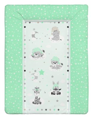 Pelenkázólap puha Softy – Afrikai Álom Zöld 70x50 cm | Wellsoft puhaságú, vízhatlan, természetközeli állatmintás pelenkázó alátét