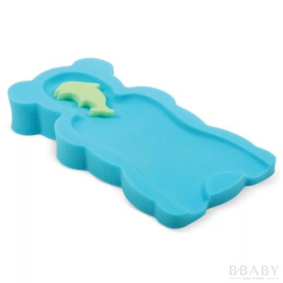 Kék maci formájú fürdető szivacs szett – babatartós, ergonomikus szivacs fürdőkádba