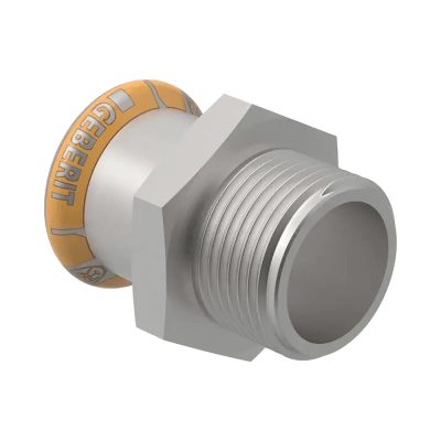 GEBERIT Mapress Therm inox külső menetes átmeneti idom, hűtés/fűtésre, 28mm x 3/4"K