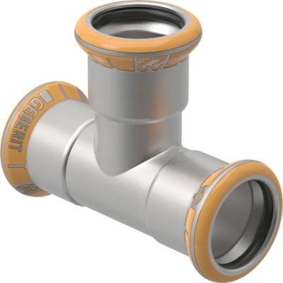 GEBERIT Mapress Therm inox egál T-idom hűtésre/fűtésre, 22 mm 