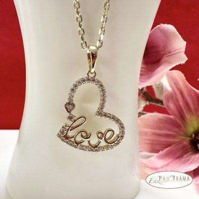 14K Gold filled medálos nyaklánc- Heart&love