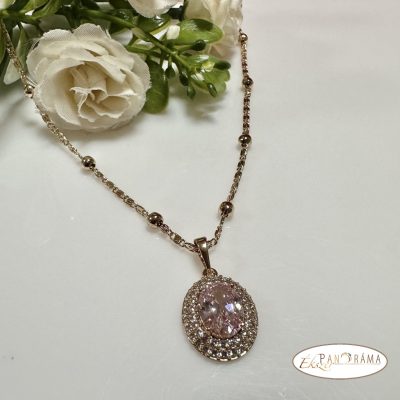 18K Gold filled medálos nyaklánc- Via rose