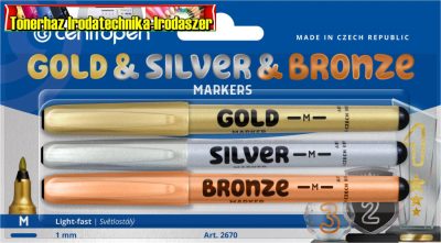 CENTROPEN FILC KÉSZLET 3DB-OS vékony (1mm) ARANY ÉS EZÜST ÉS BRONZ 2670 M