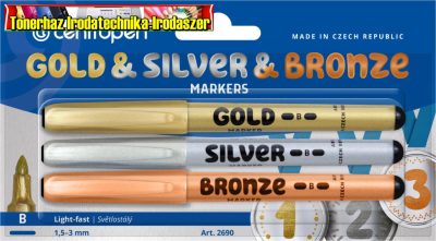 CENTROPEN FILC KÉSZLET 3DB-OS vastag (1,5-3mm) ARANY ÉS EZÜST ÉS BRONZ 2690 B
