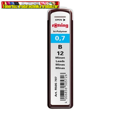 ROTRING 0,7mm B grafithegy 12 szál/tubus