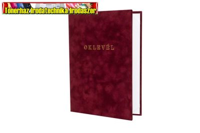 Oklevéltartó, A4, exkluzív, plüss, aranyozva, bordó
