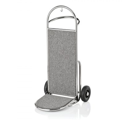 Londiner molnárkocsi 61x70x120 cm ezüst fényű inox szürke szőnyeggel
