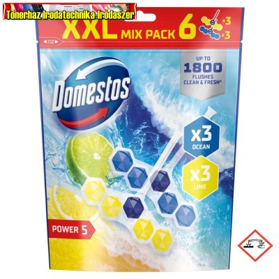 DOMESTOS Power5 Maxi Pack WC frissítő blokk Ocean/Lime ( 6x50gr ) (wc illatosító)