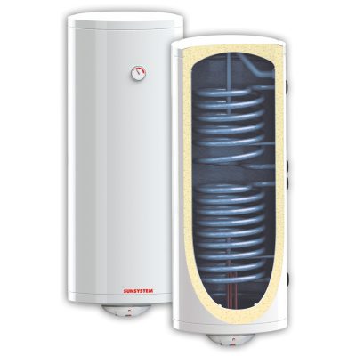 SZÁLLÍTÁS SÉRÜLT! 200 literes Sunsystem S2 indirekt BB típusú FALI tároló, 2 hőcserélős, jobbos 3 kW fűtőbetét. HMV tároló 2 hőcserélő bojler napkollektor mellé