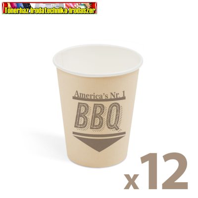 Pohár eldobható papír -BBQ - 2,5dl 12 db/csomag